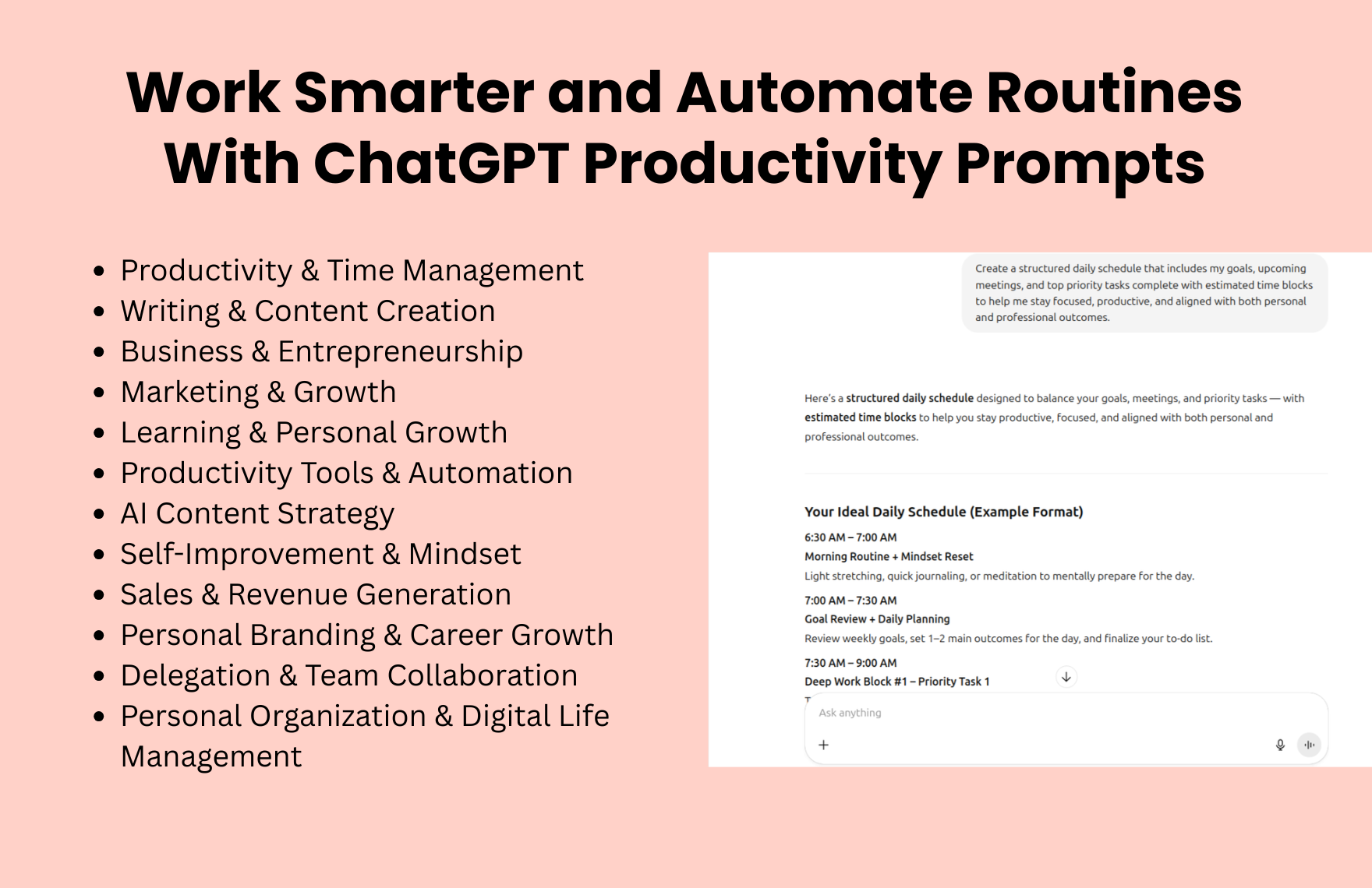 Free ChatGPT Productivity Prompts