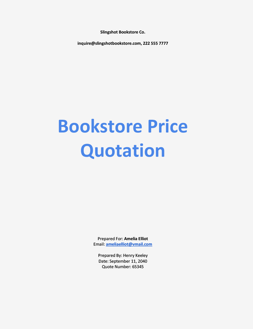 Free Simple Price Quotation Template