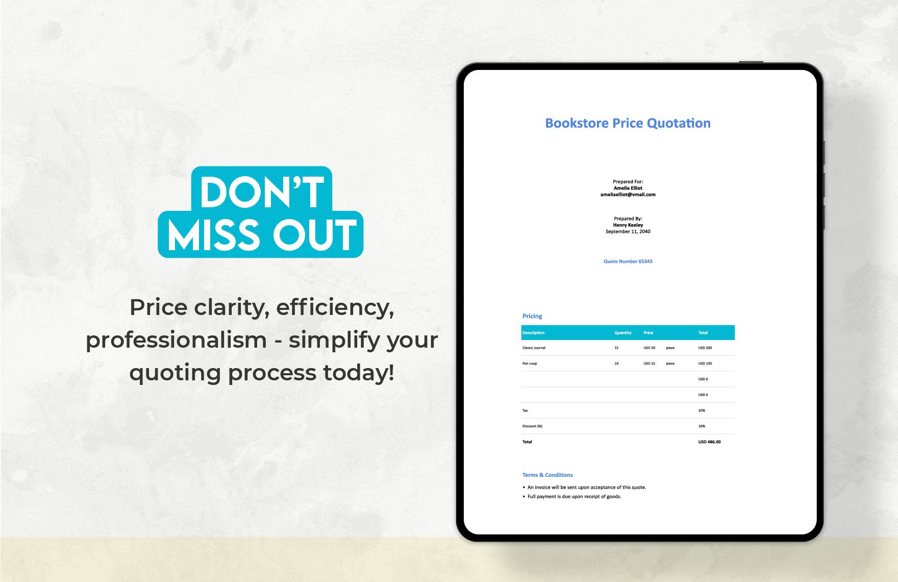 Simple Price Quotation Template