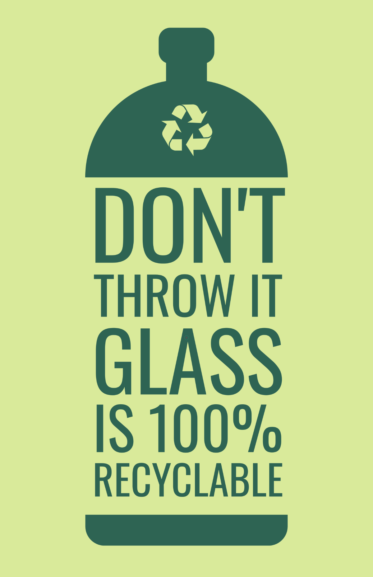 Free Glass Recycle Simple Poster Template