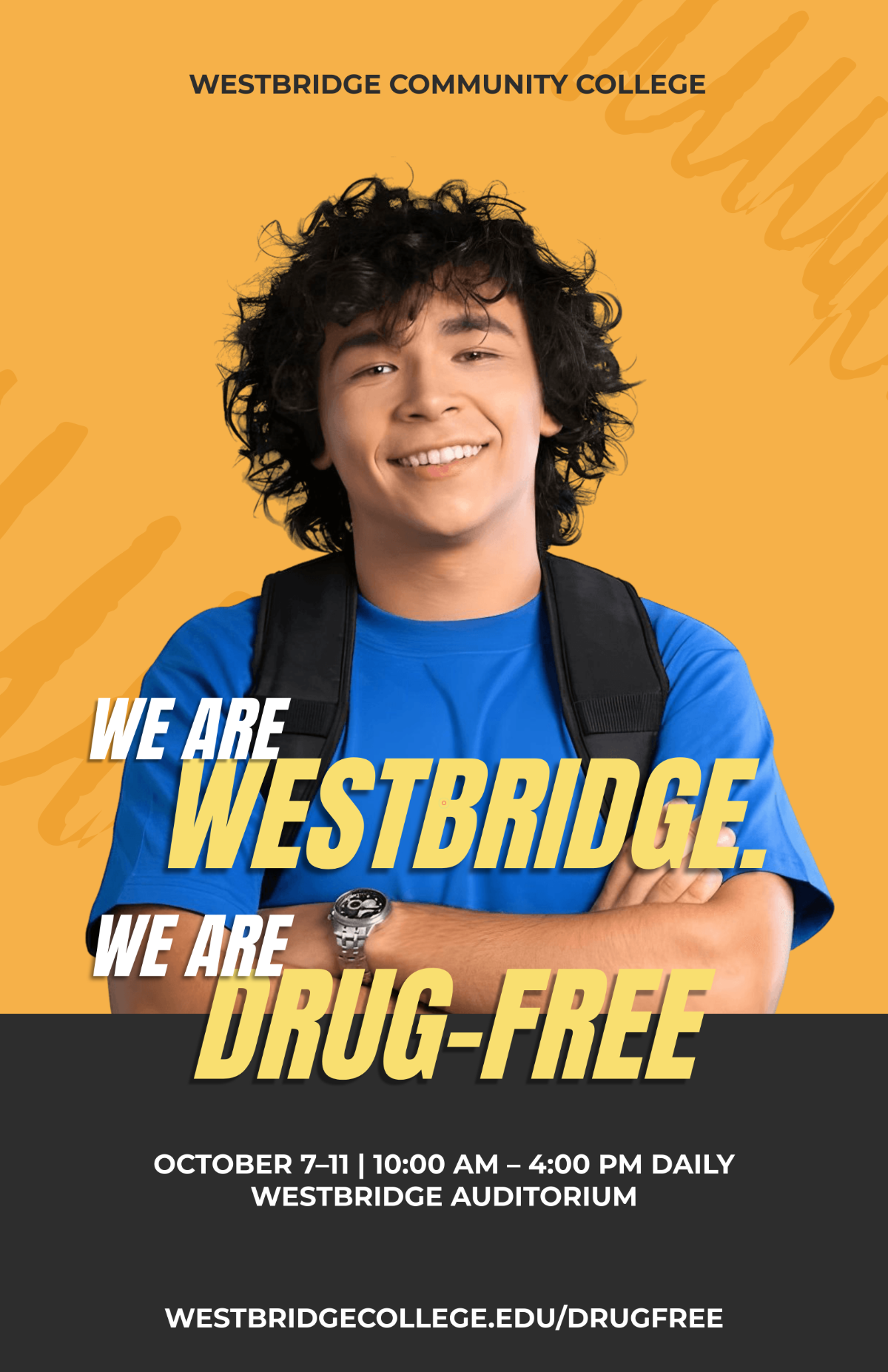 Free Drug-Free Campus Poster Template