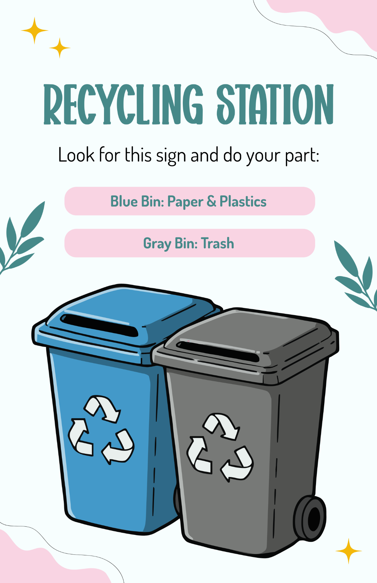 Free Aesthetic Recycle Sign Poster Template