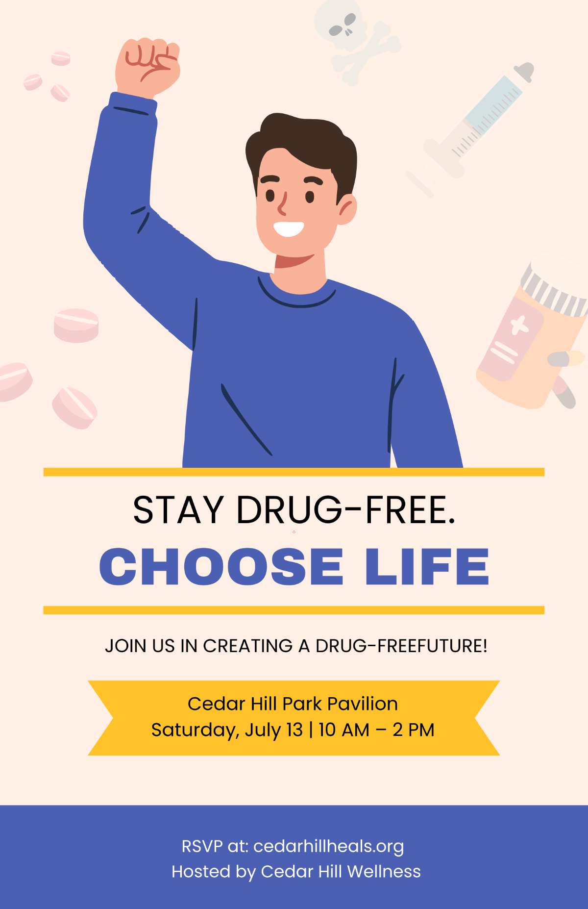 Free Drug Abuse Free Poster Template