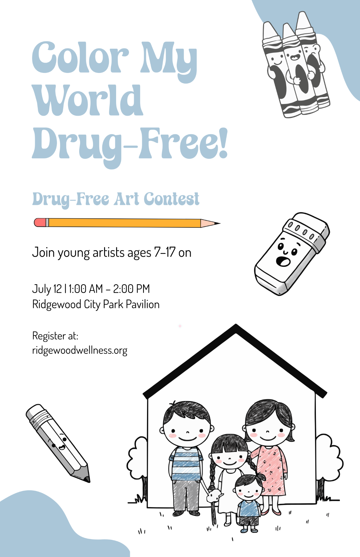 Free Drug Free Drawing Poster Template