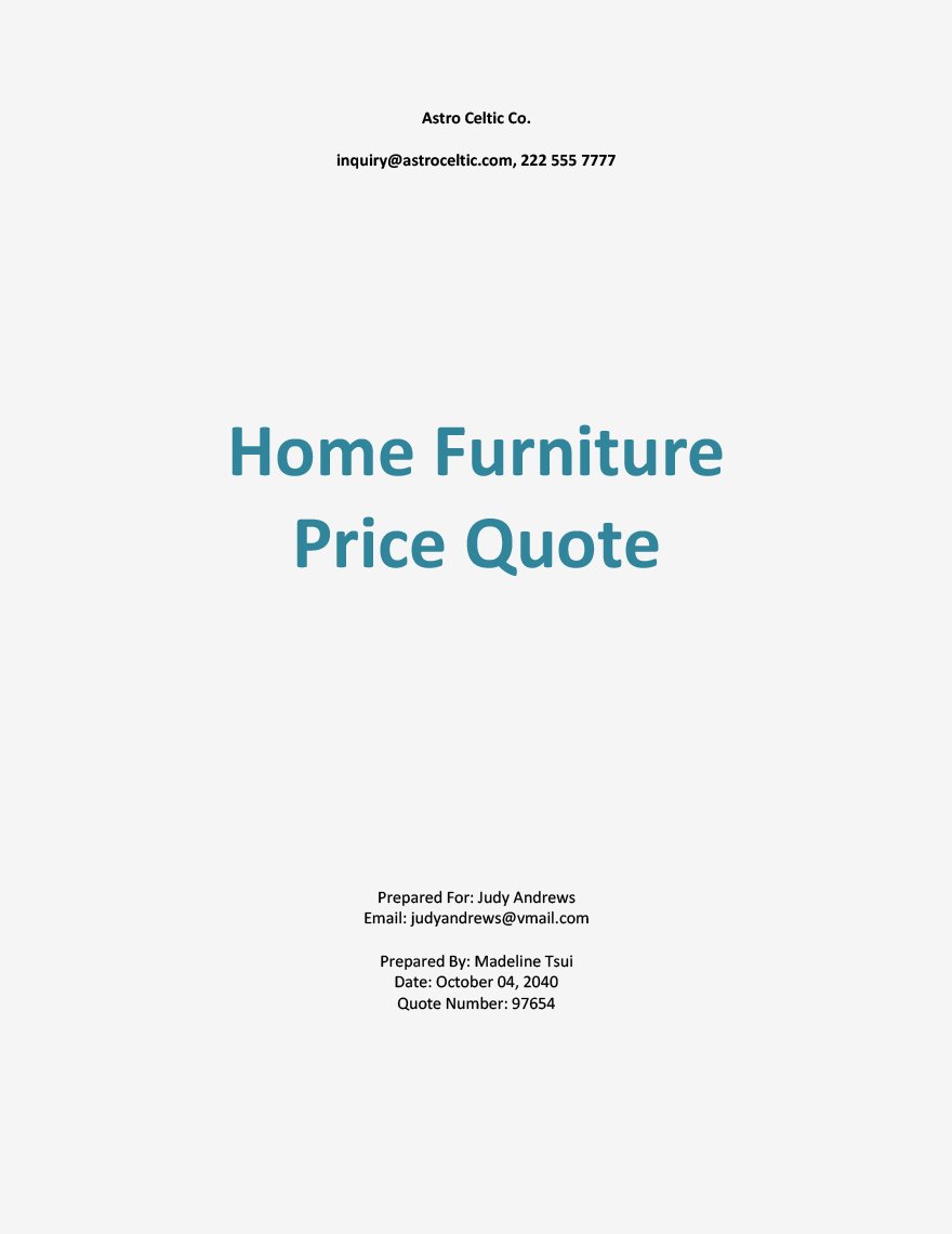 Request for Price Quotation Template