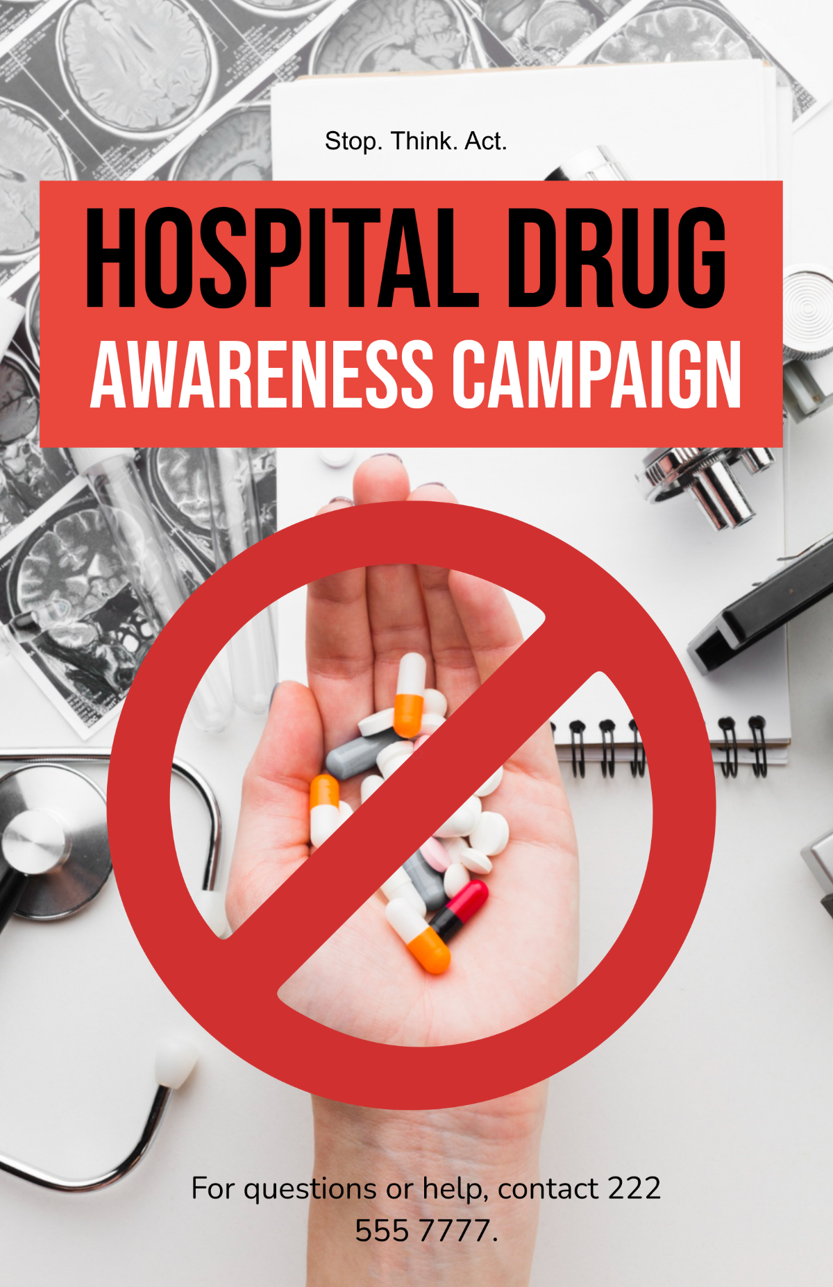 Free Hospital Drug Awareness Poster Template