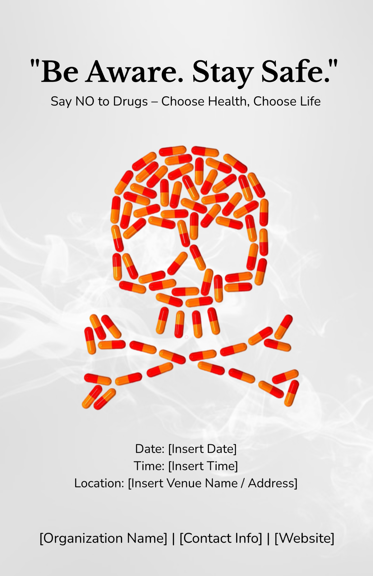 Free Public Drug Awareness Blank Poster Template