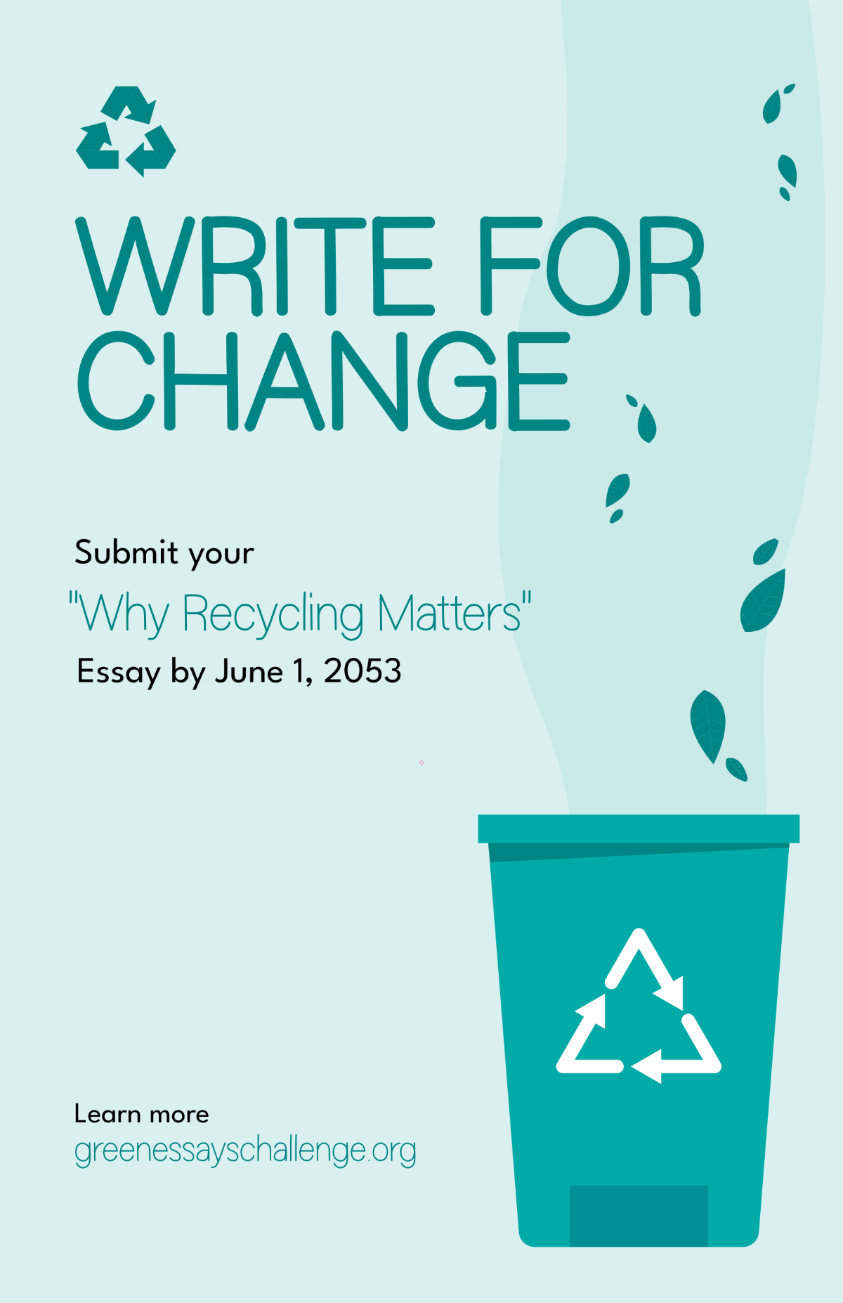 Free Editable Recycle Essay Poster Template