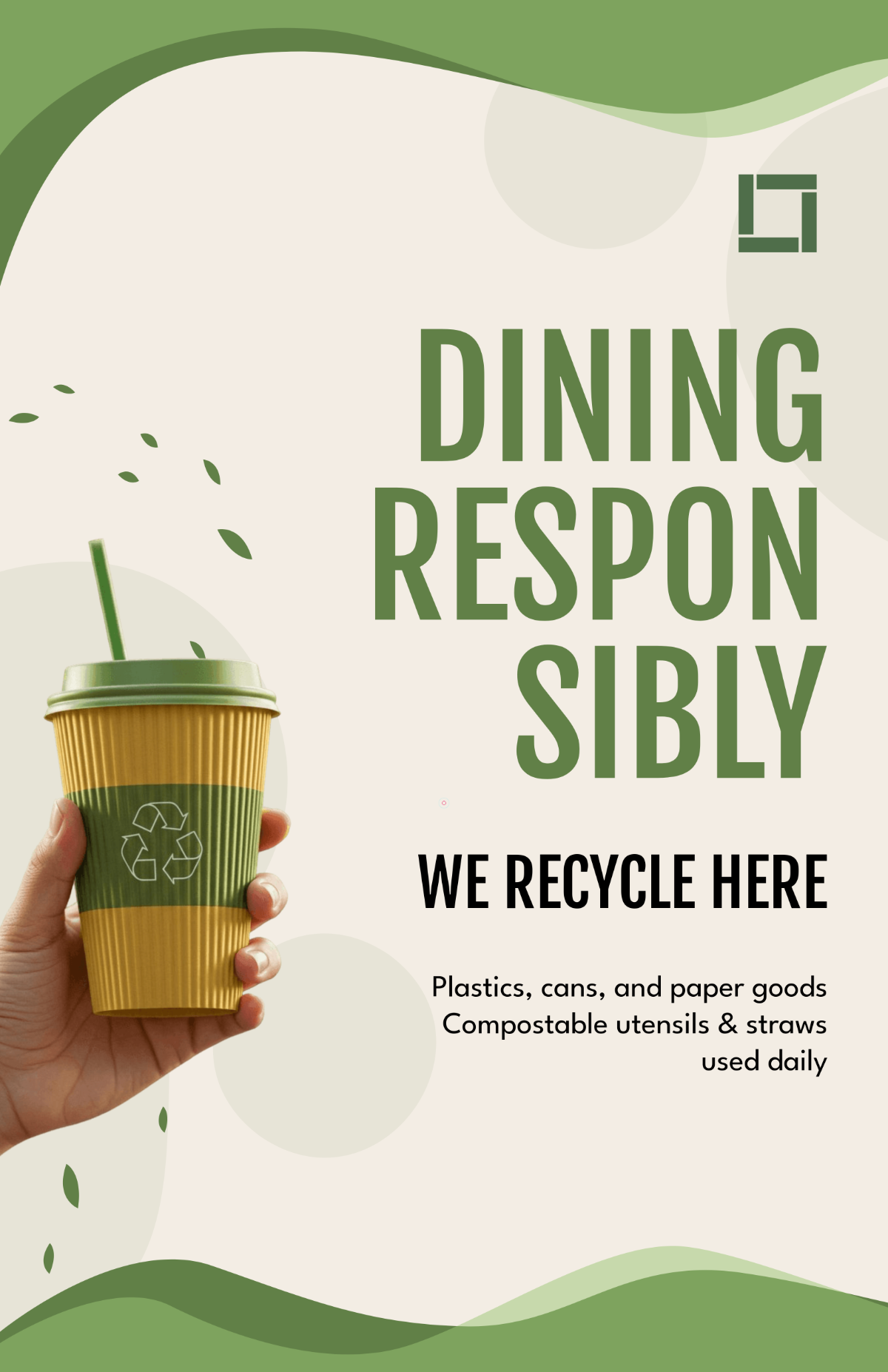 Free Restaurant Recycle Printable Poster Template