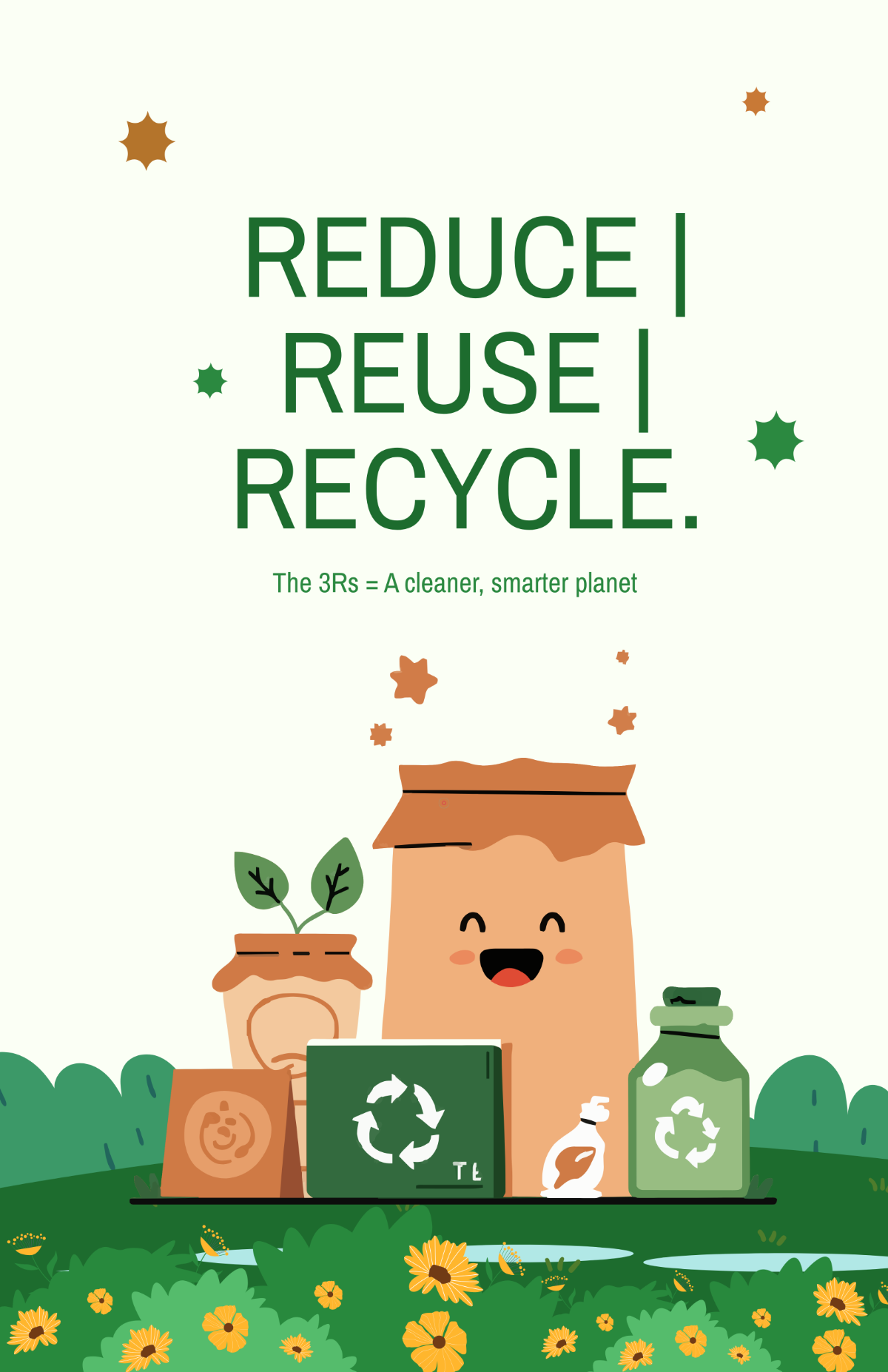 Free Creative Recycle 3Rs Poster Template
