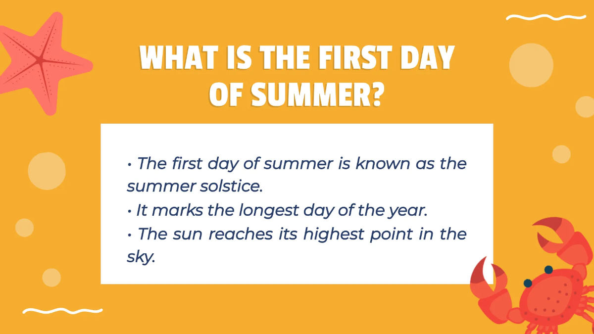 Free First Day of Summer Presentation Template to Edit Online