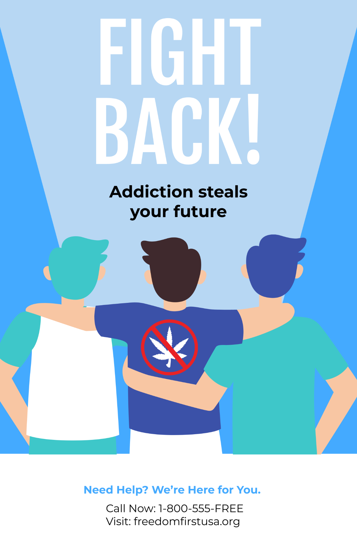 Free Drug Free Addiction Poster Template