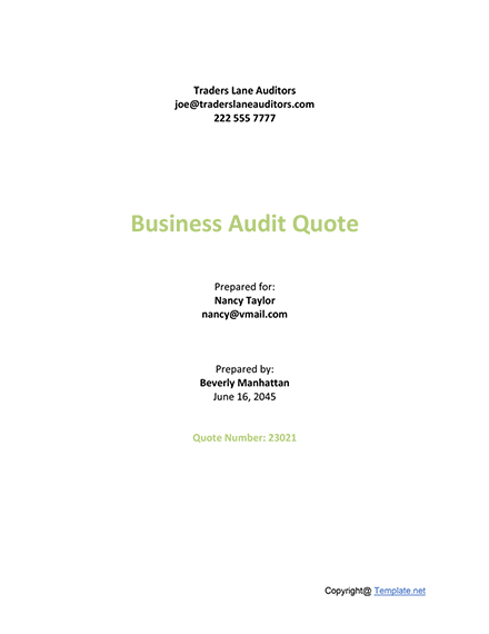 4+ Audit Quotation Templates - Free Downloads | Template.net