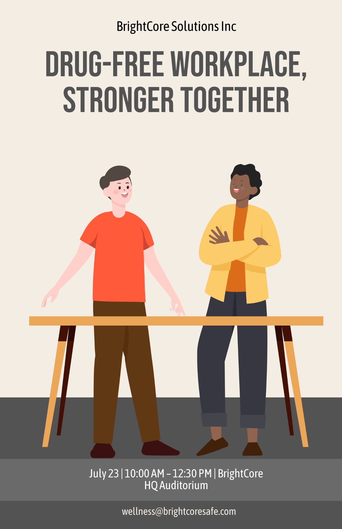 Free Drug Free Corporate Poster Template