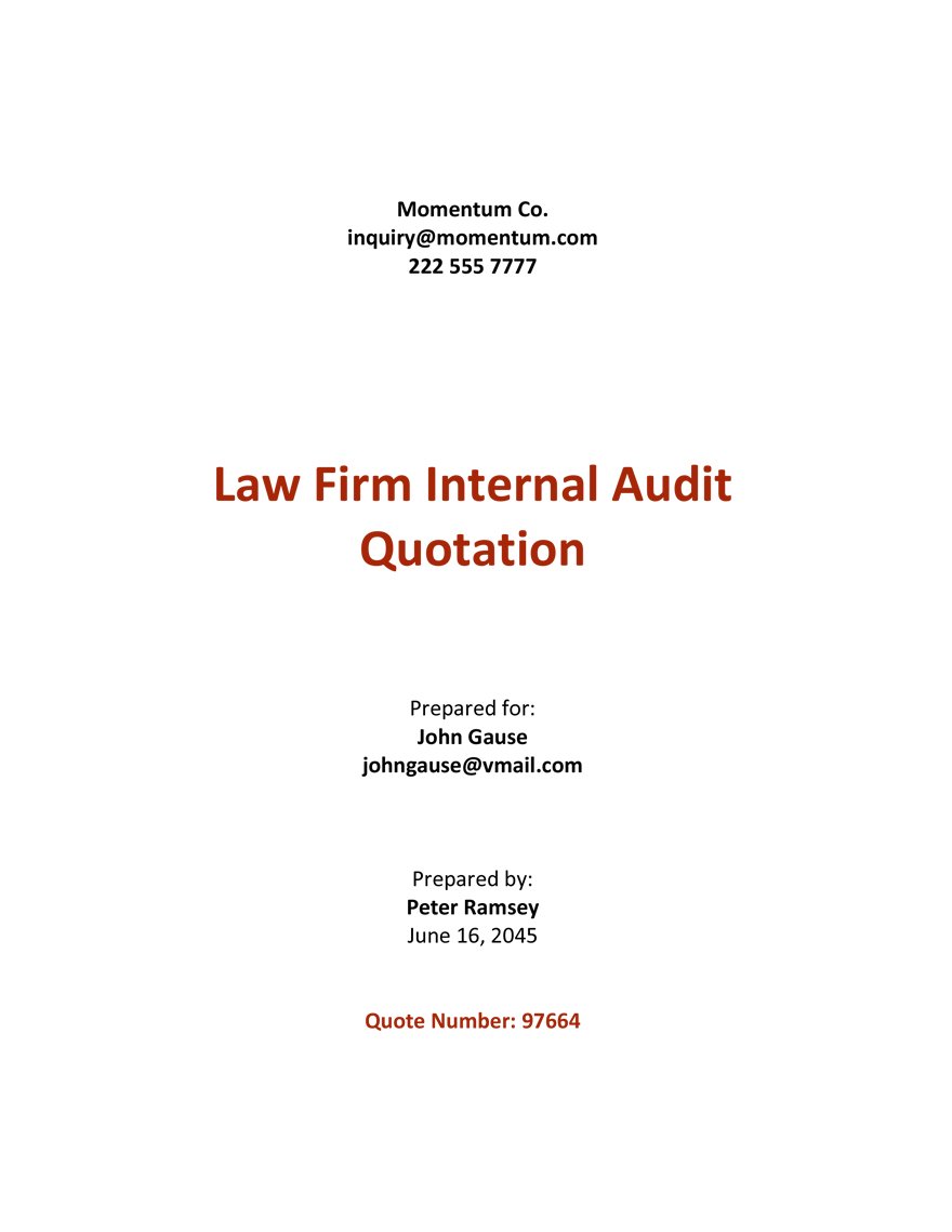 Internal Audit Quotation Template