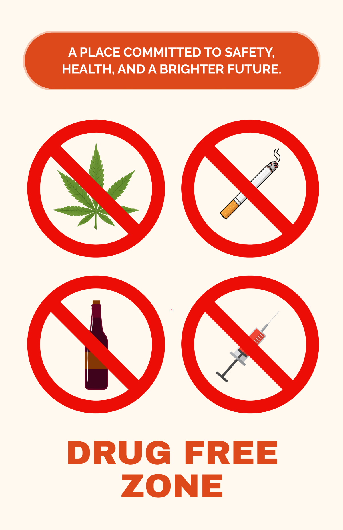 Free Drug Free Zone Poster Template