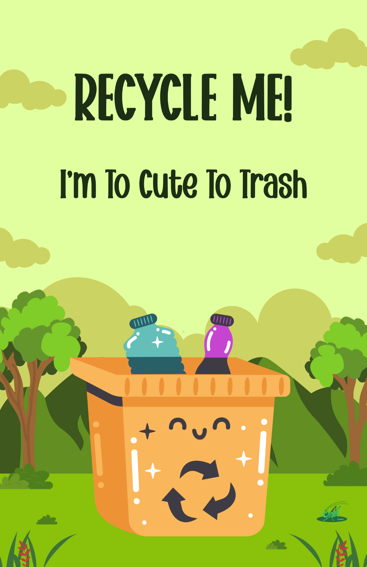 Free Cute Recycle Poster Design Template