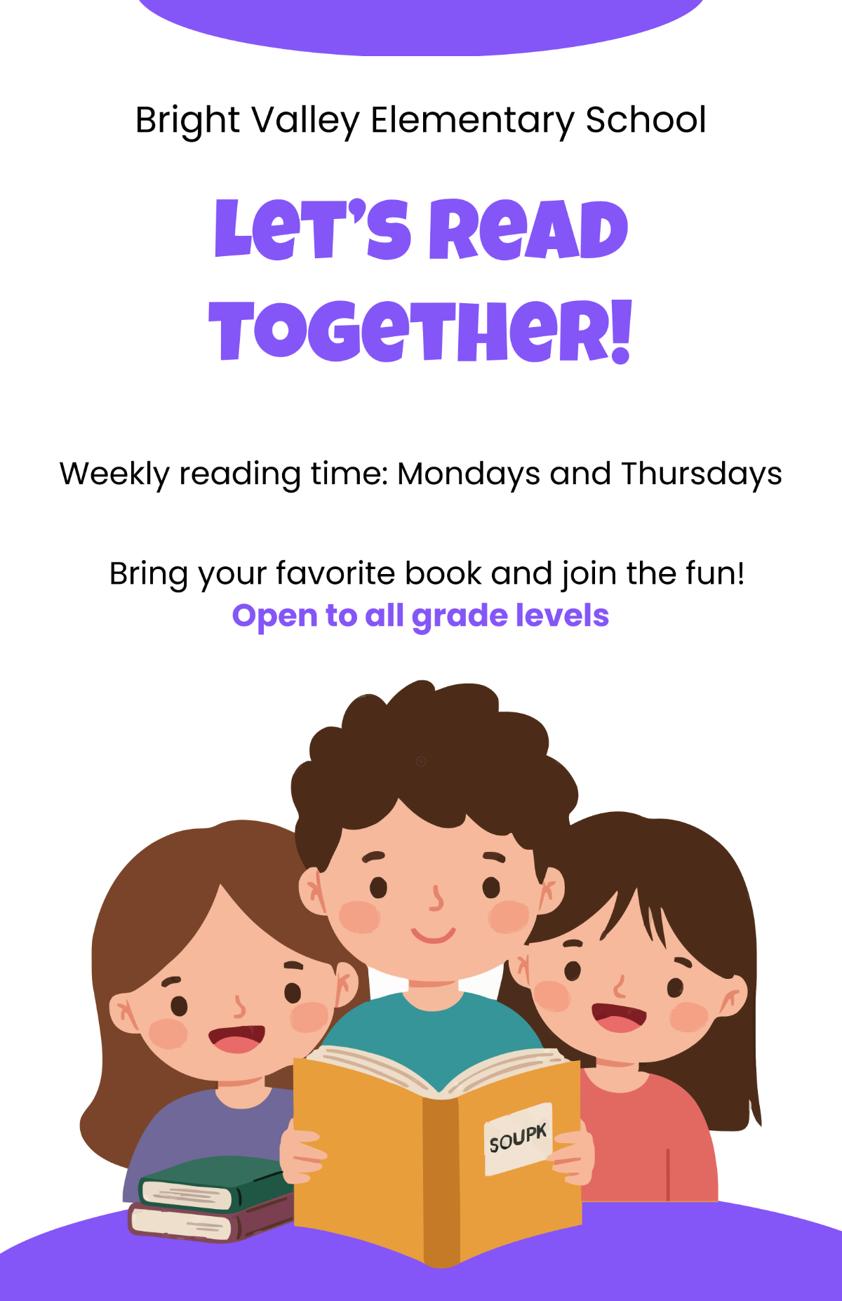 Free Elementary Reading Poster Template