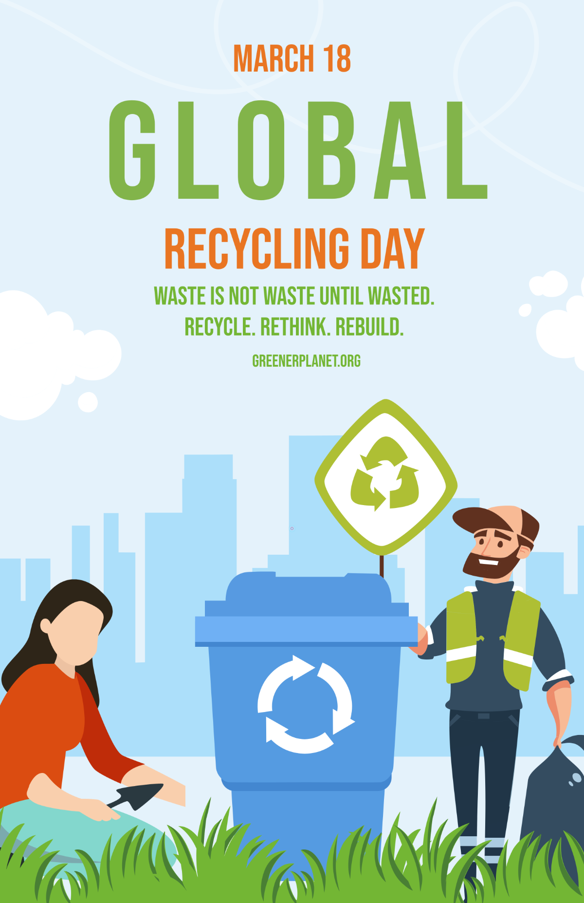 Free Global Recycle Day Poster Template