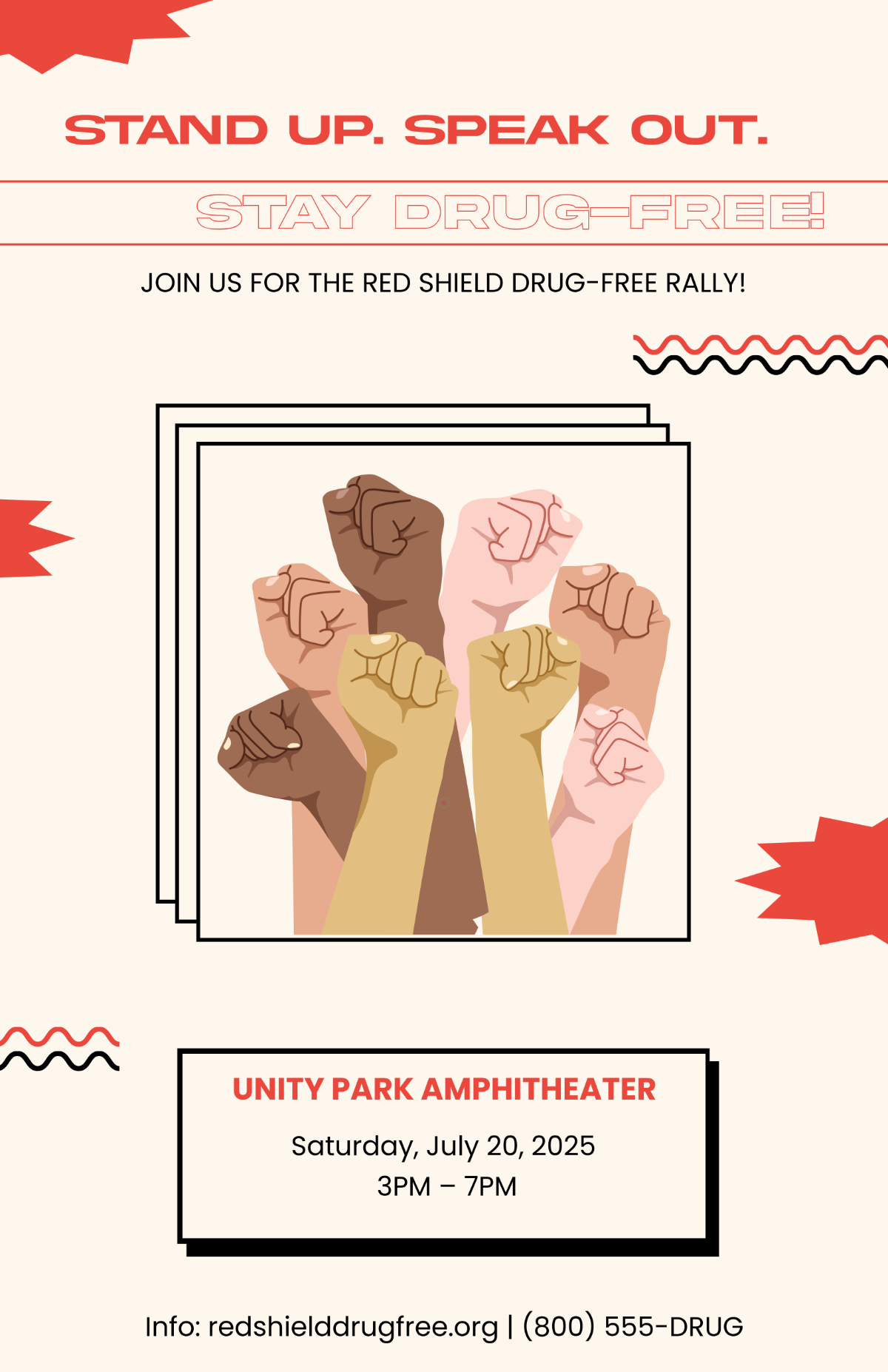 Free Aesthetic Drug Free Event Poster Template