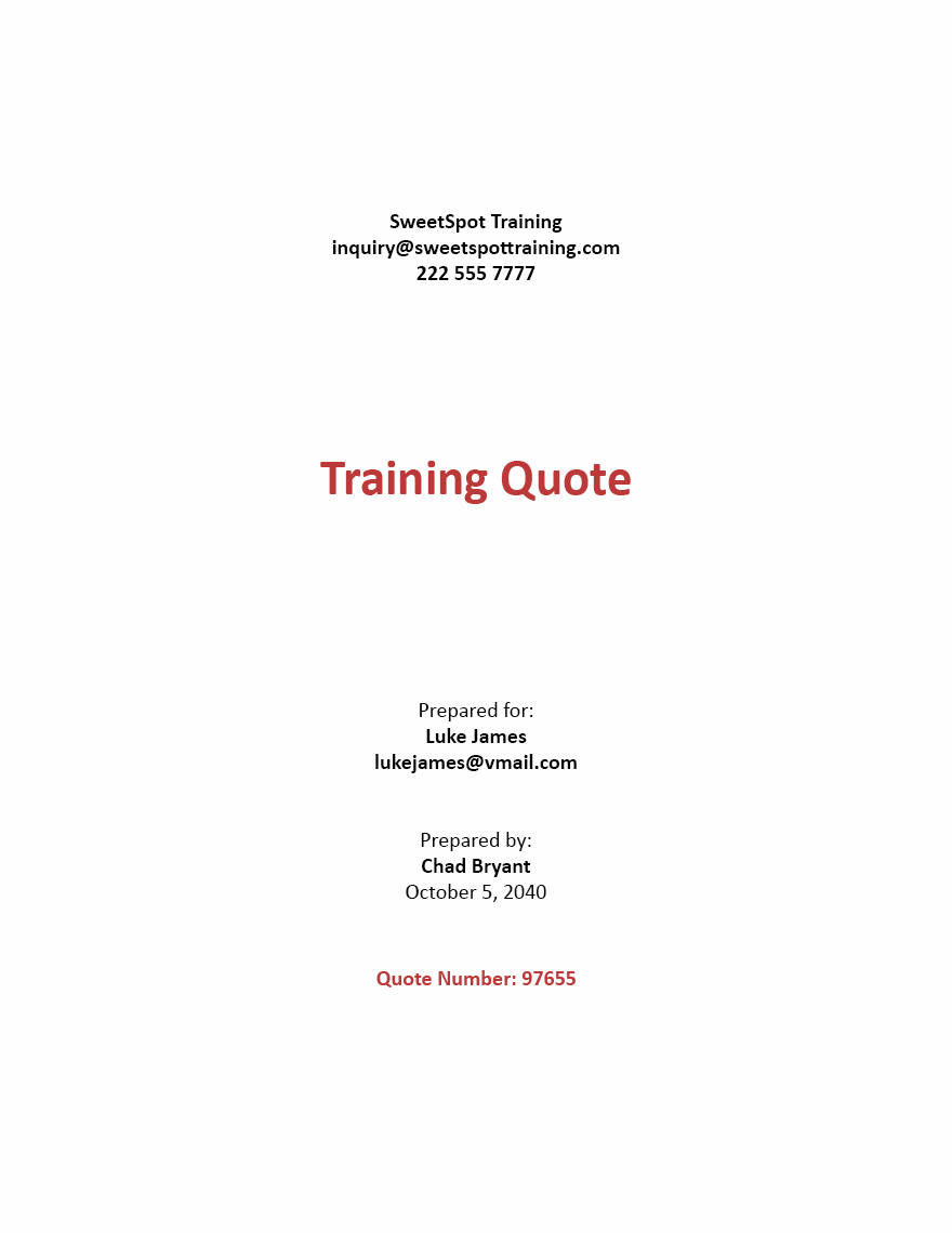 Training Quotation Templates 5+ Docs, Free Downloads