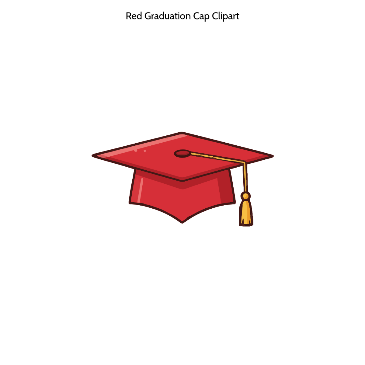 Free Red Graduation Cap Clipart Template