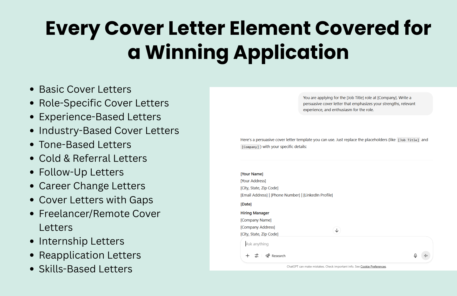 Free Cover Letter Prompts For ChatGPT Free Cover Letter Prompts For ChatGPT
