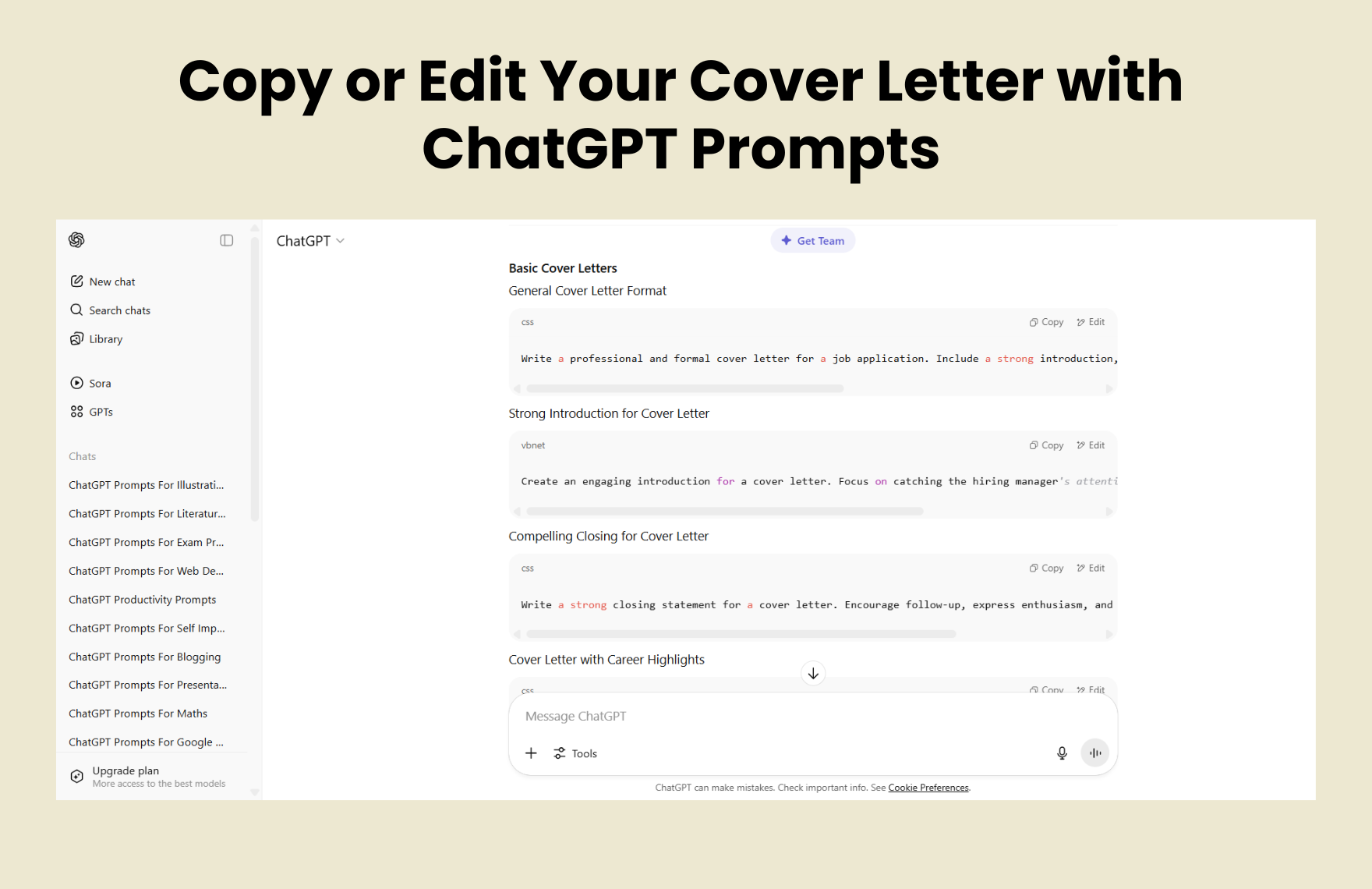 Free Cover Letter Prompts For ChatGPT Free Cover Letter Prompts For ChatGPT