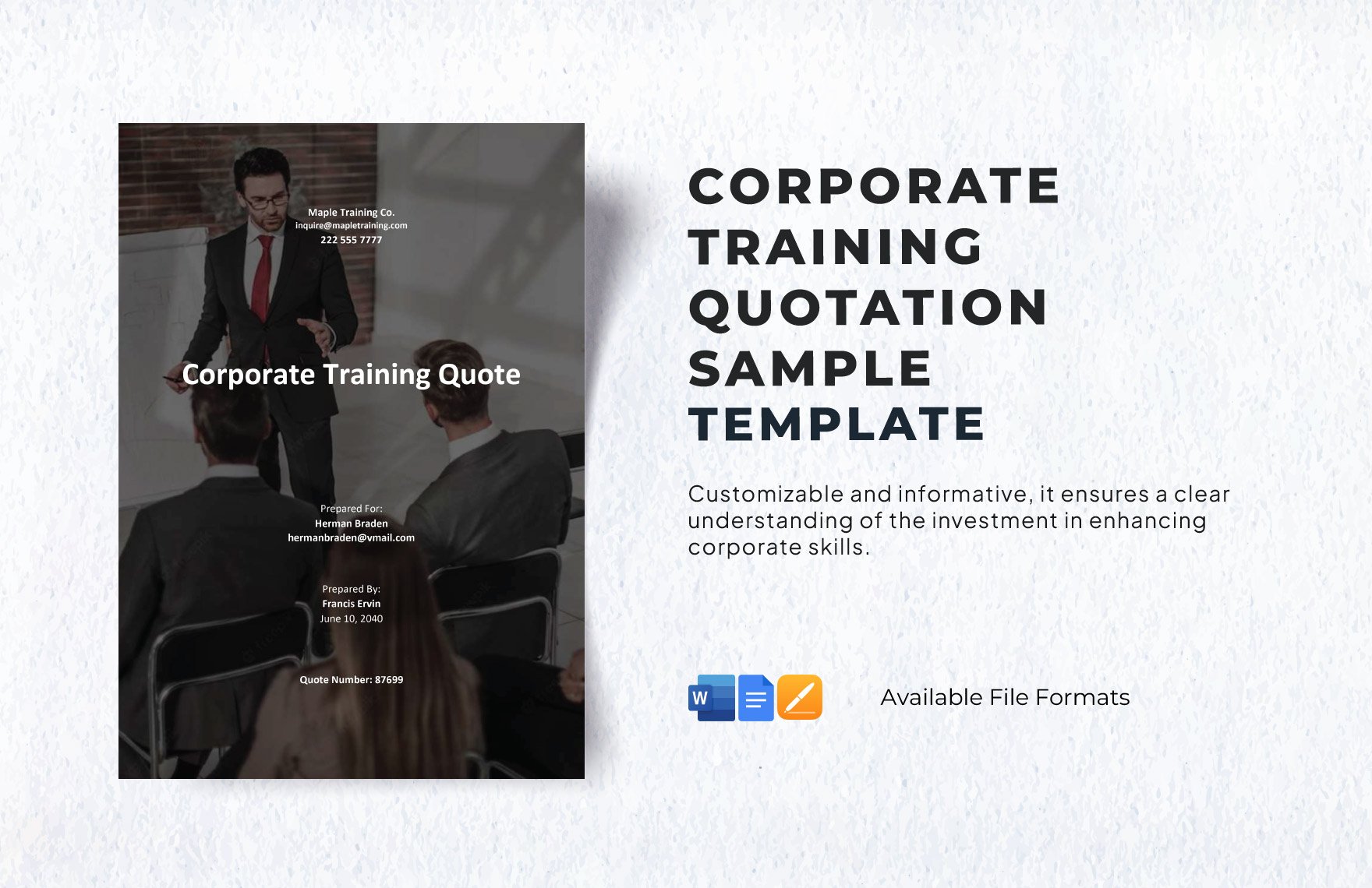 Corporate Training Quotation Sample Template