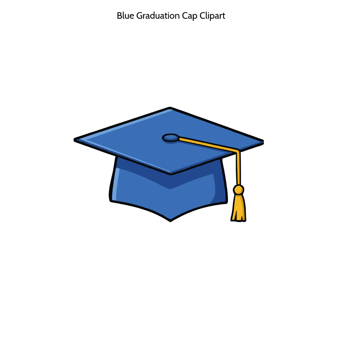 Free Blue Graduation Cap Clipart Template
