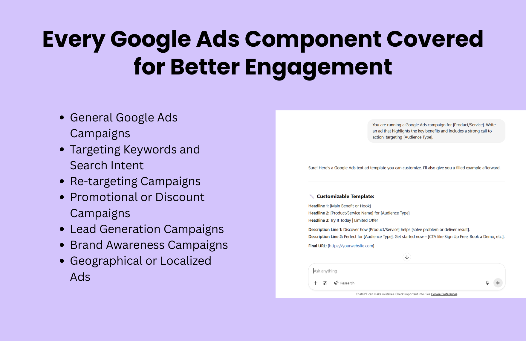 Free ChatGPT Prompts For Google Ads