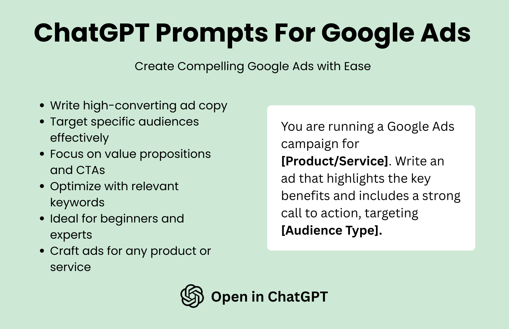 Free ChatGPT Prompts For Google Ads to Download