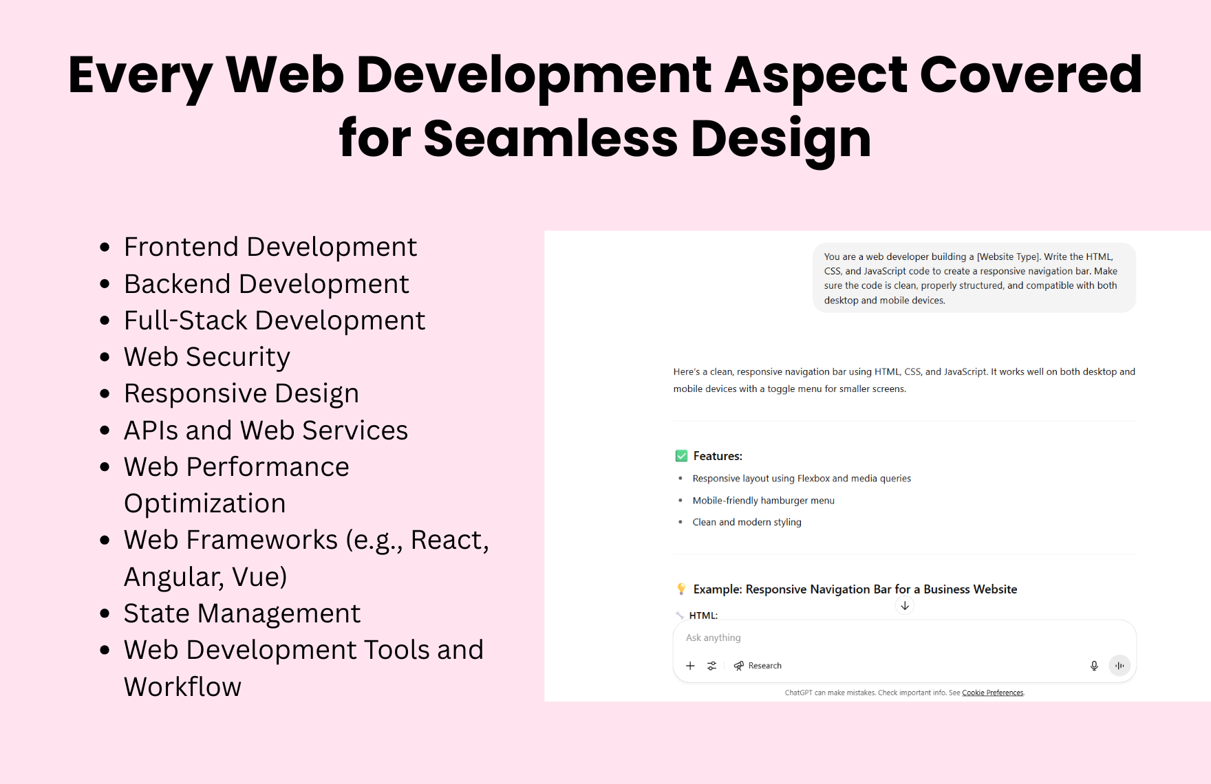 Free ChatGPT Prompts For Web Development
