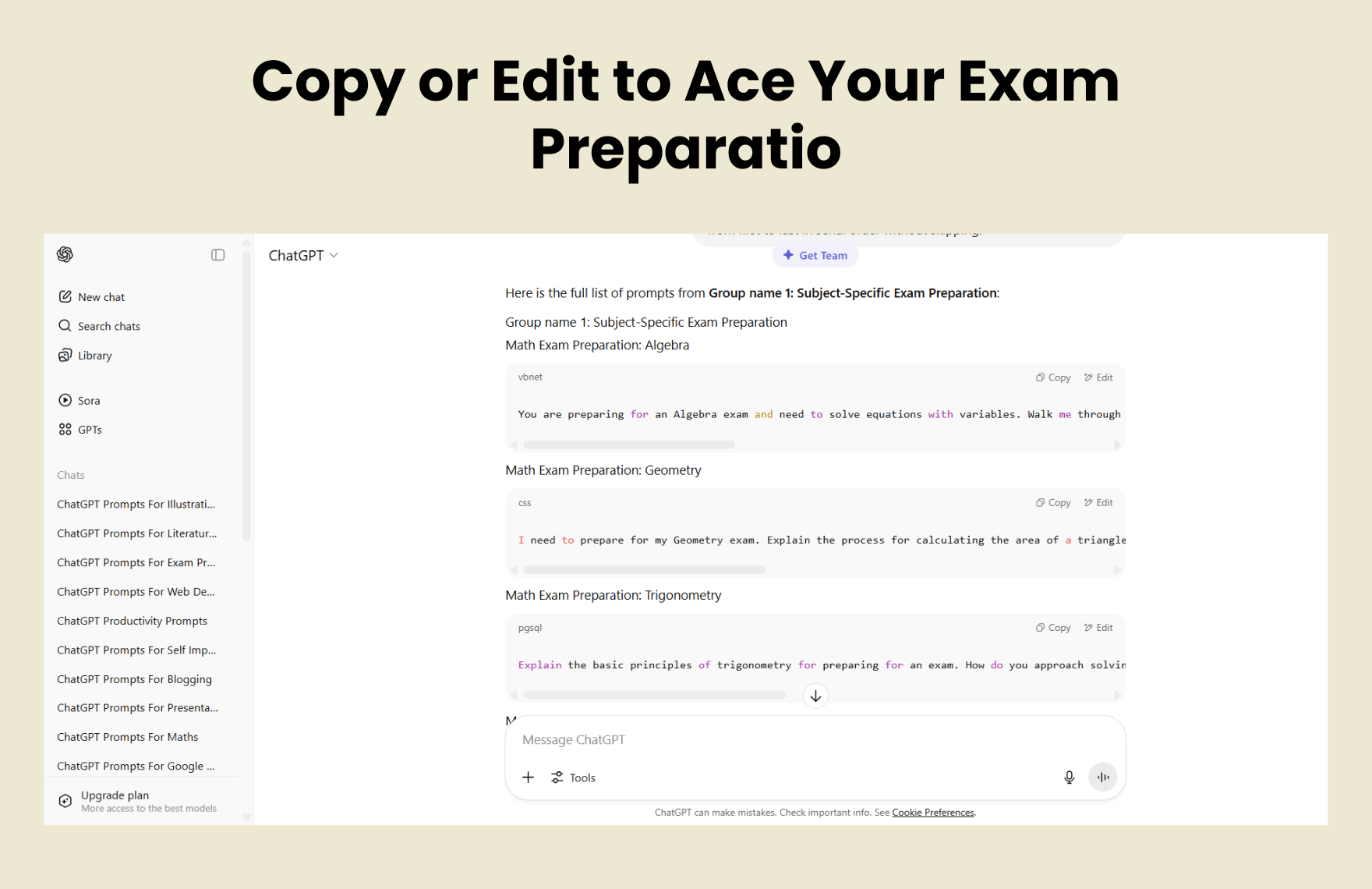 Free ChatGPT Prompts For Exam Preparation