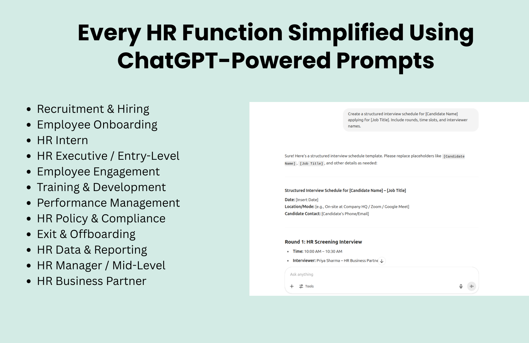 Free ChatGPT Prompts for HR