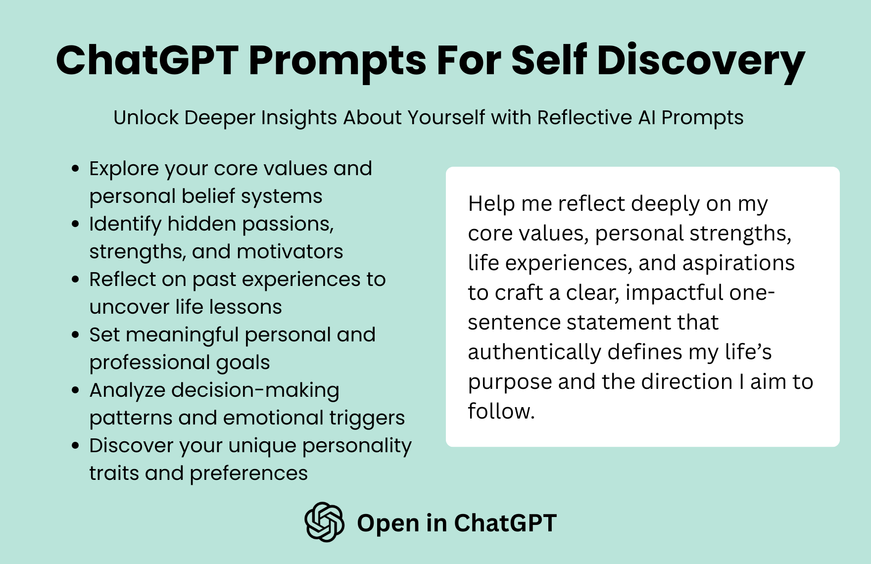 Free ChatGPT Prompts For Self Discovery