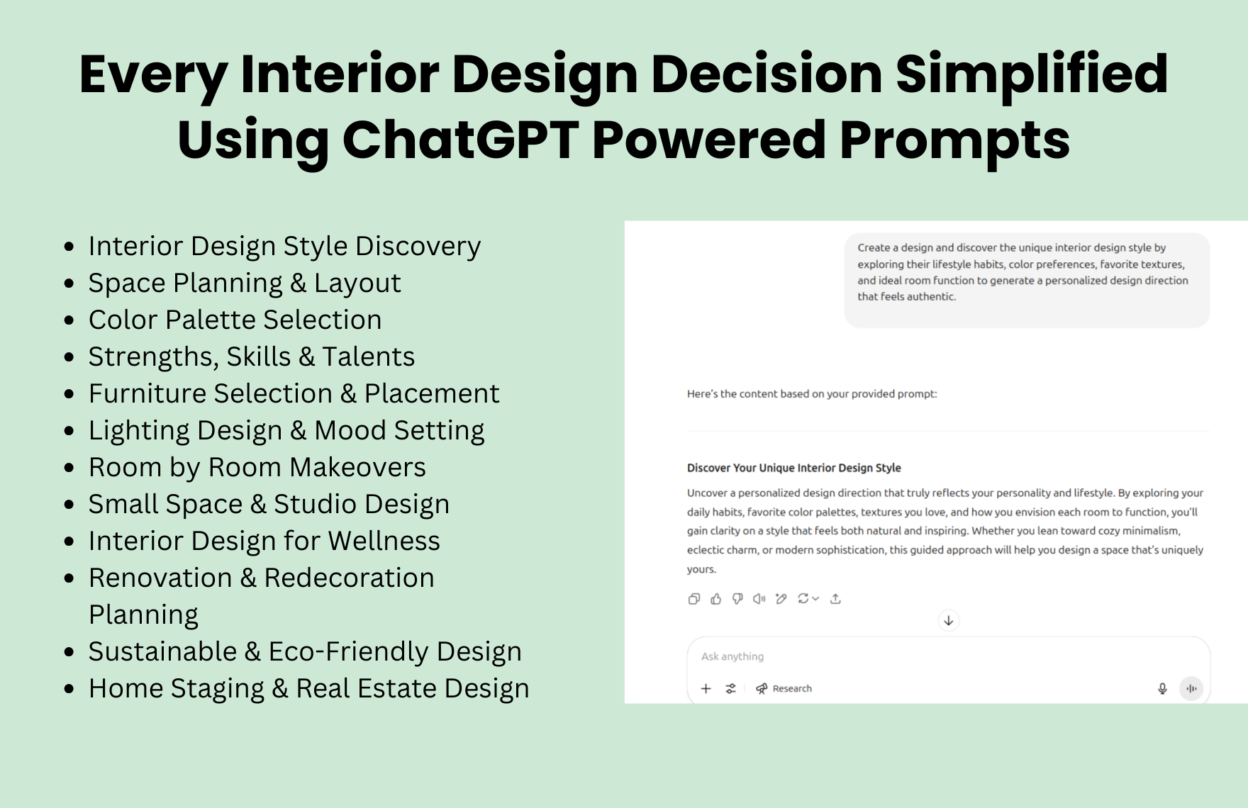 Free ChatGPT Prompts For Interior Design