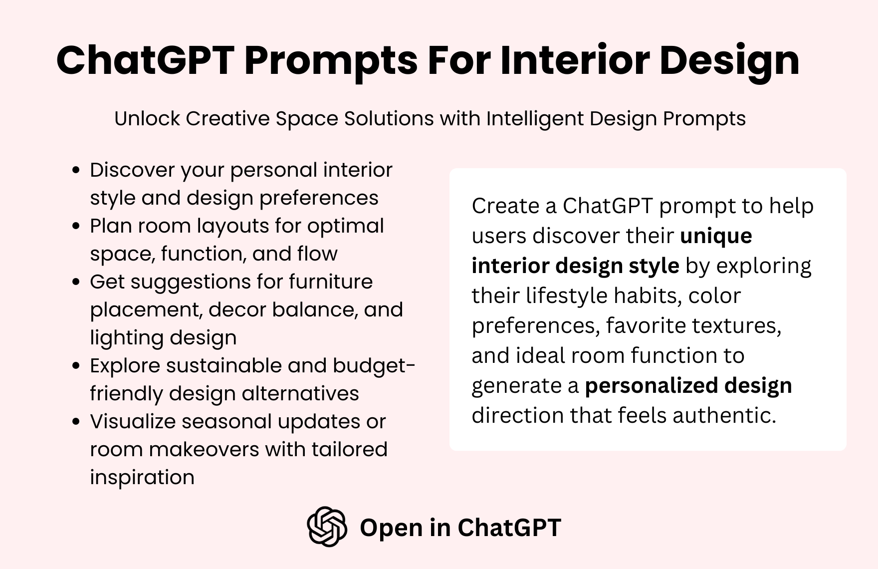 Free ChatGPT Prompts For Interior Design