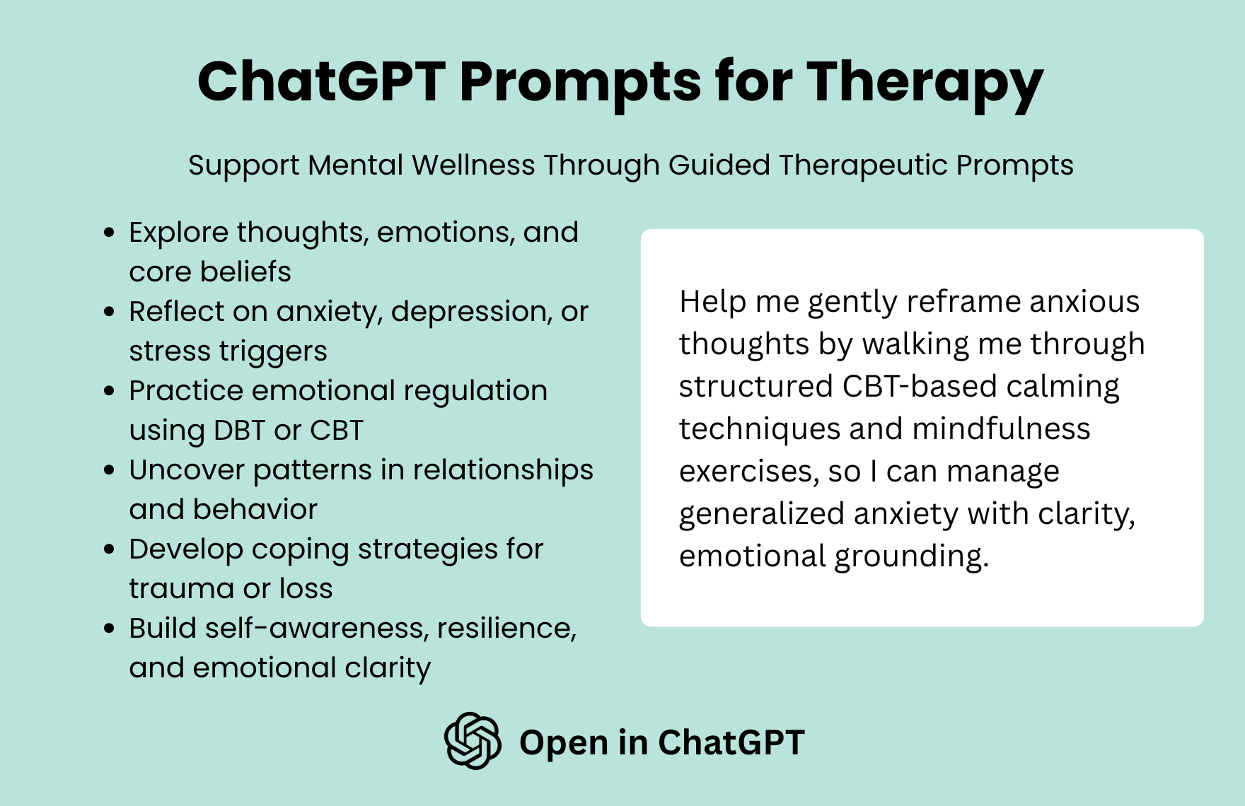 Free ChatGPT Prompts For Therapy