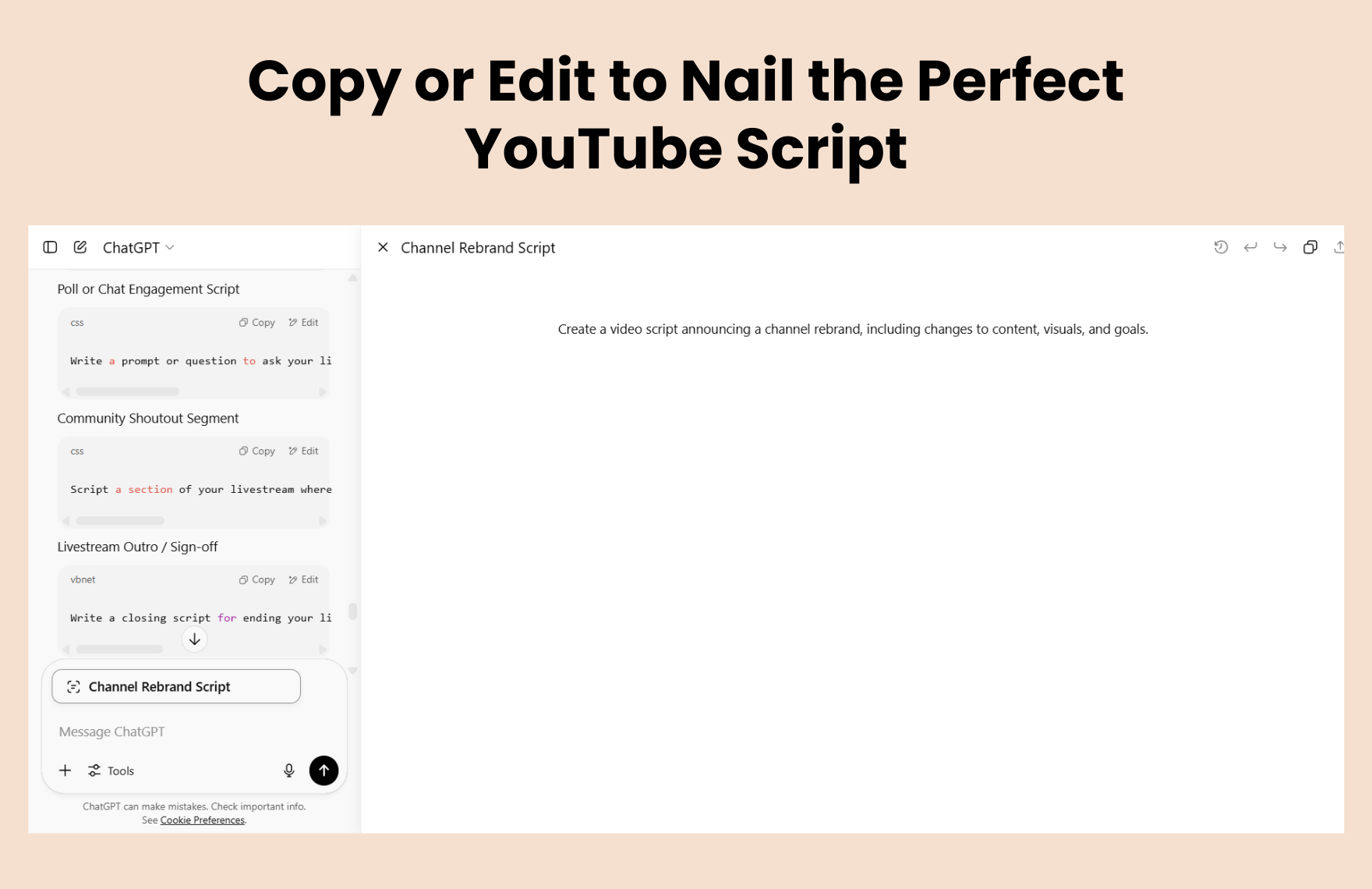 Free ChatGPT Prompts For Youtube Script