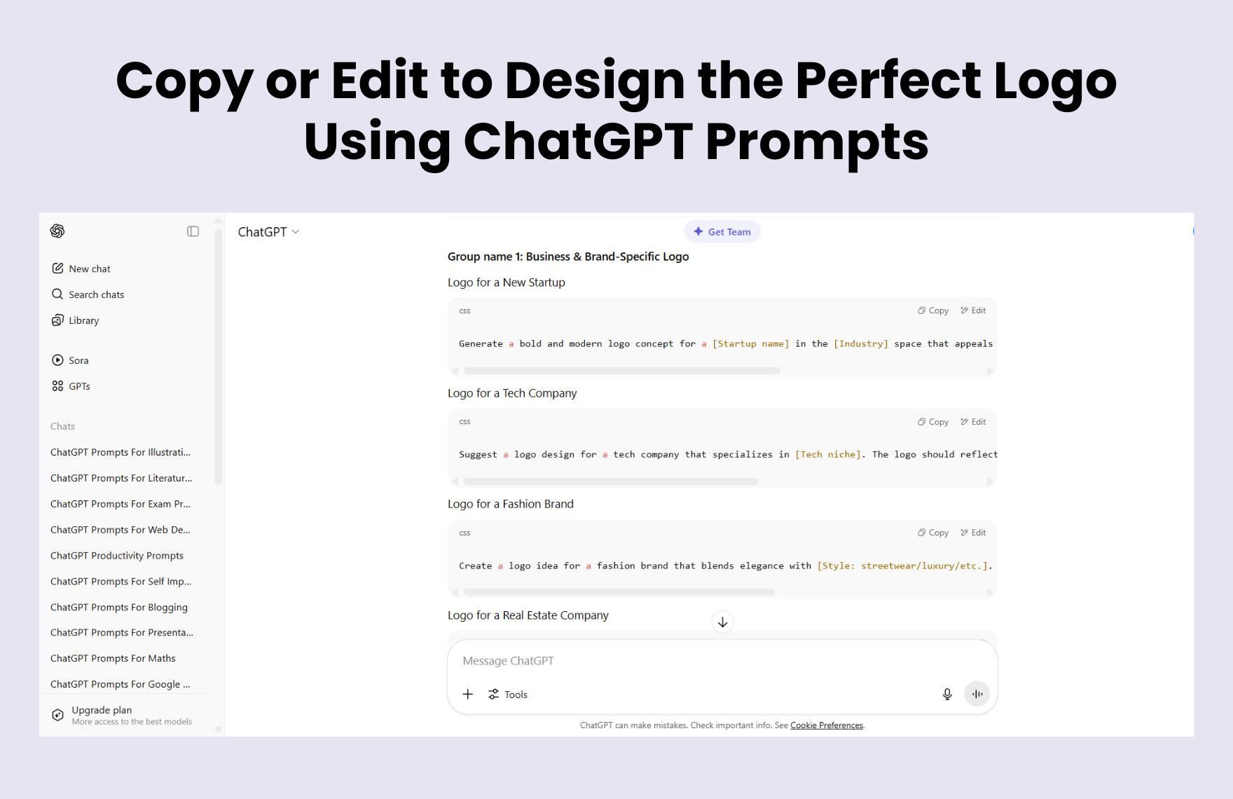 Free ChatGPT Prompts For Logo