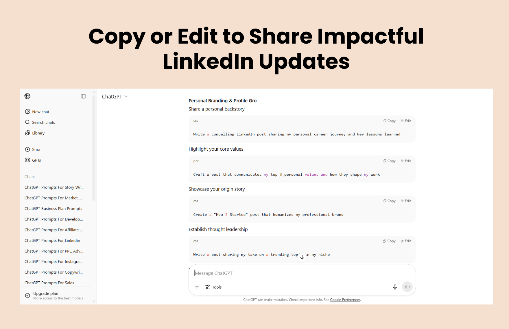 Free ChatGPT Prompts For Linkedin Posts
