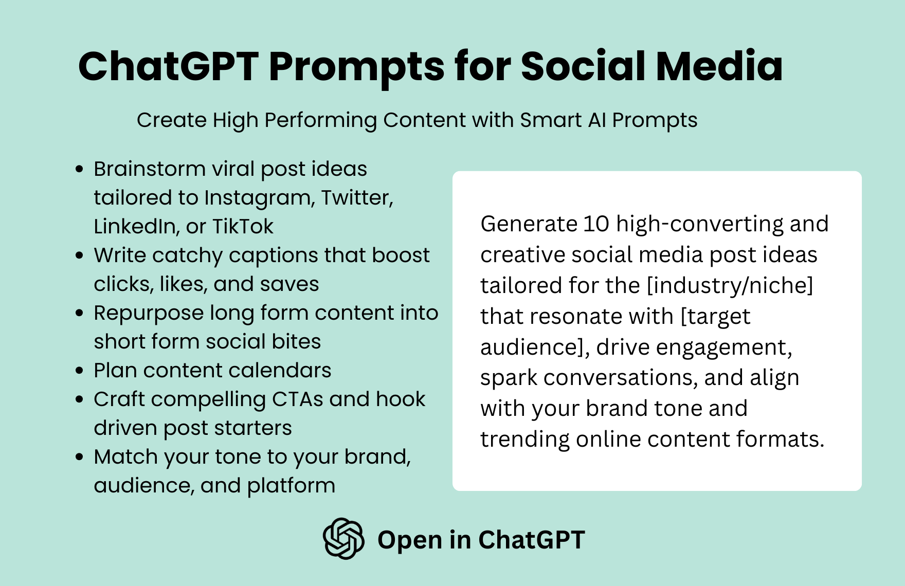 Free ChatGPT Prompts For Social Media