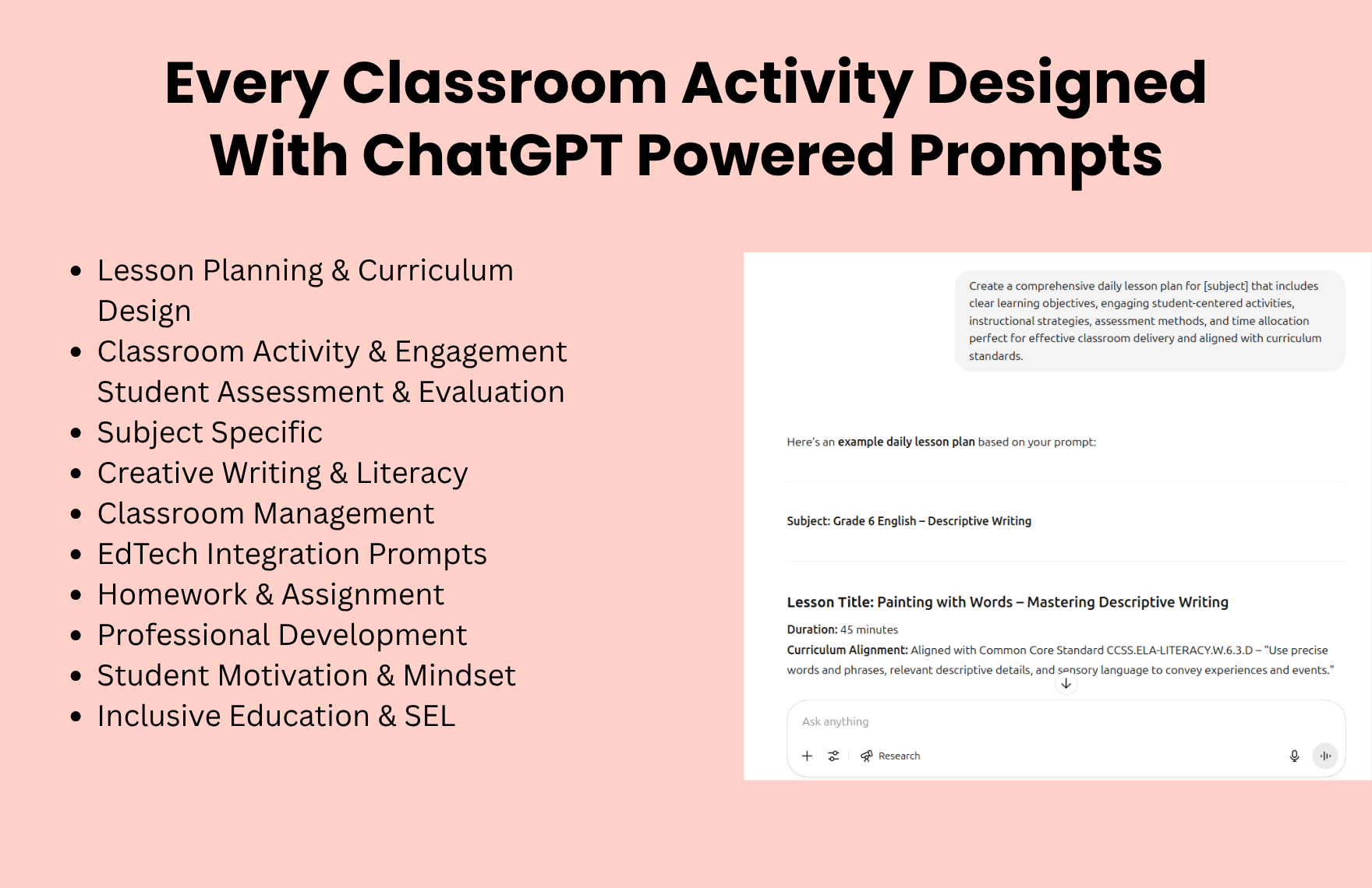 Free ChatGPT Prompts For Teachers
