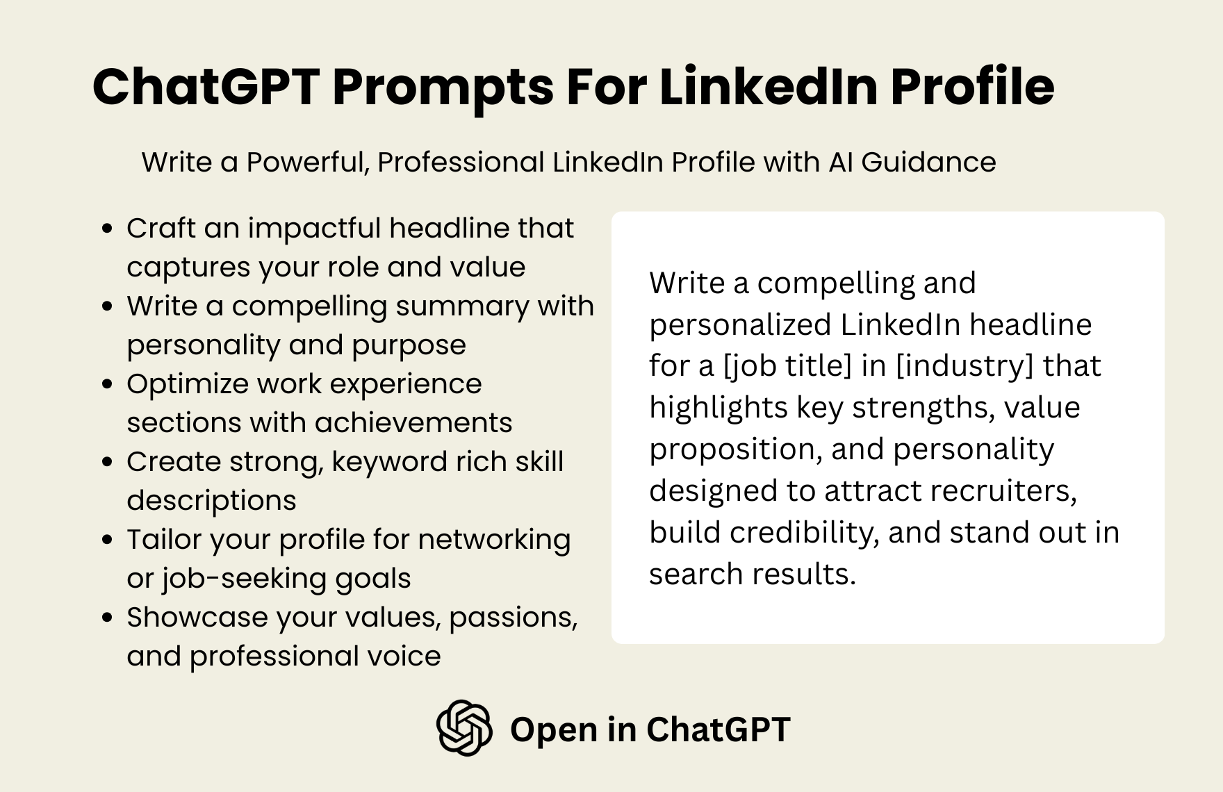 Free ChatGPT Prompts For Linkedin Profile