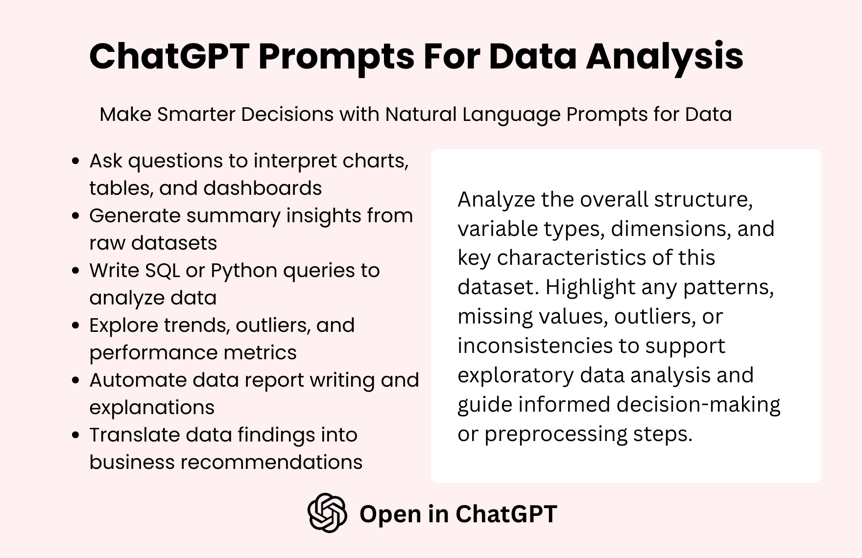 Free ChatGPT Prompts For Data Analysis