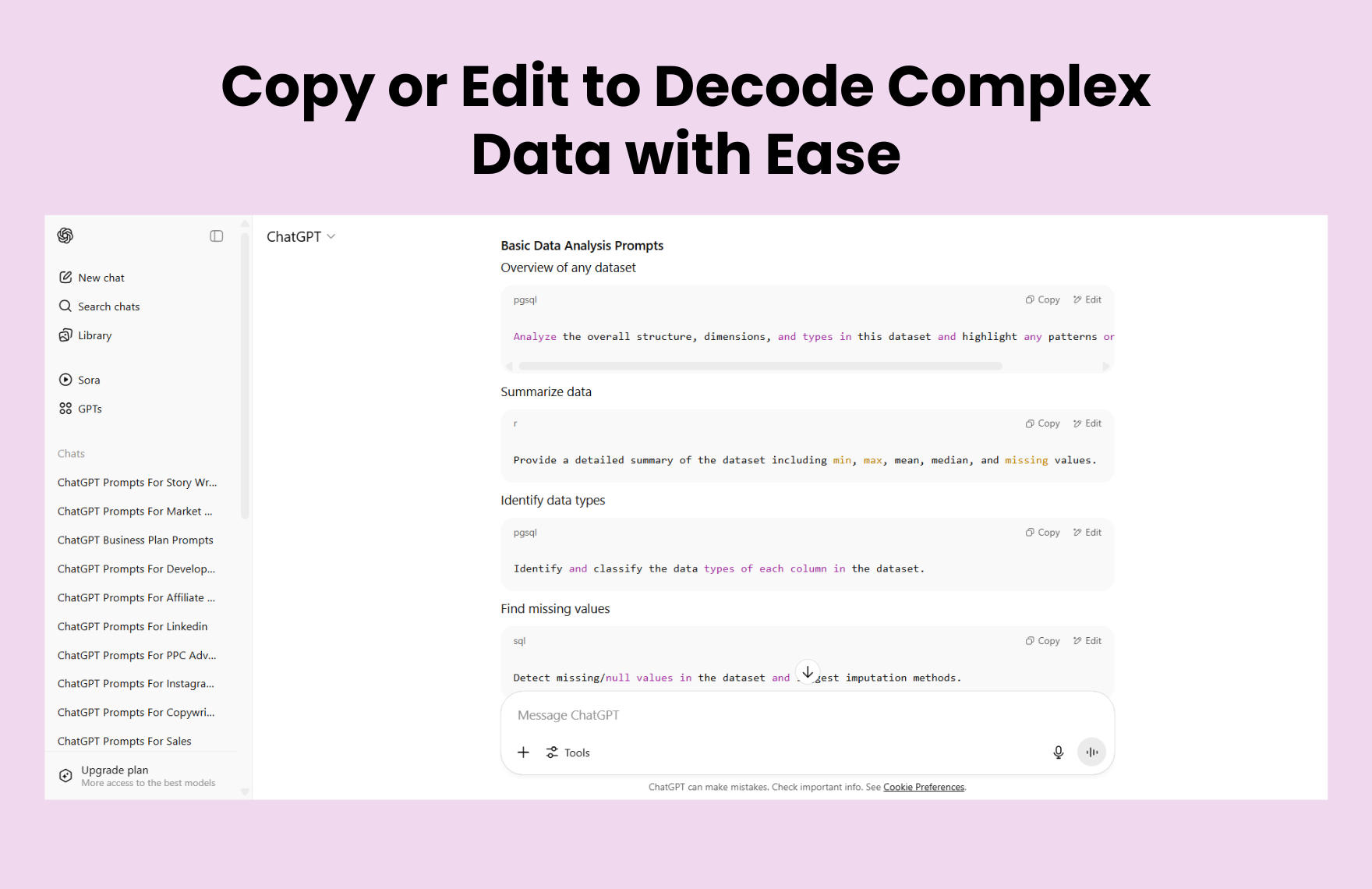 Free ChatGPT Prompts For Data Analysis