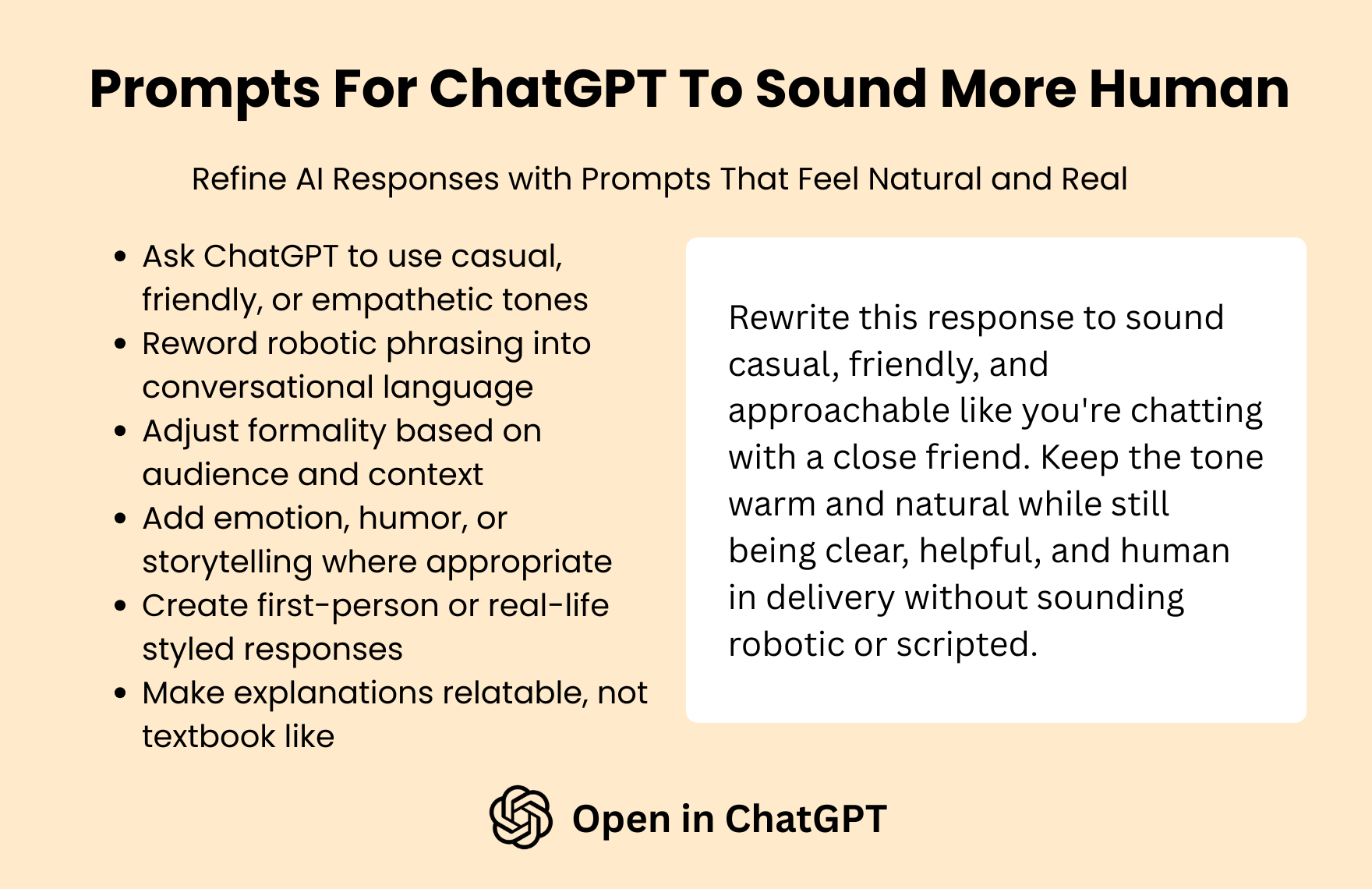 Free Prompts For ChatGPT To Sound More Human