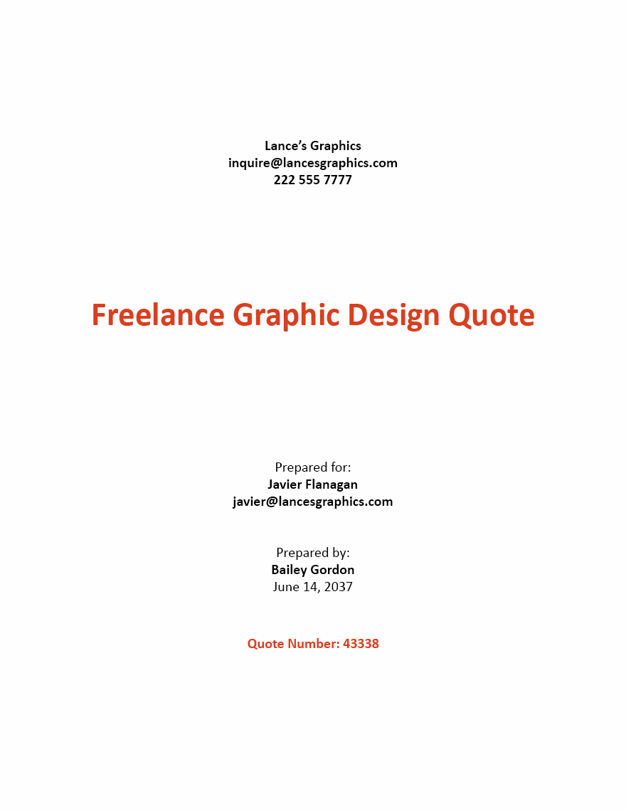 Freelance Graphic Design Quotation Template