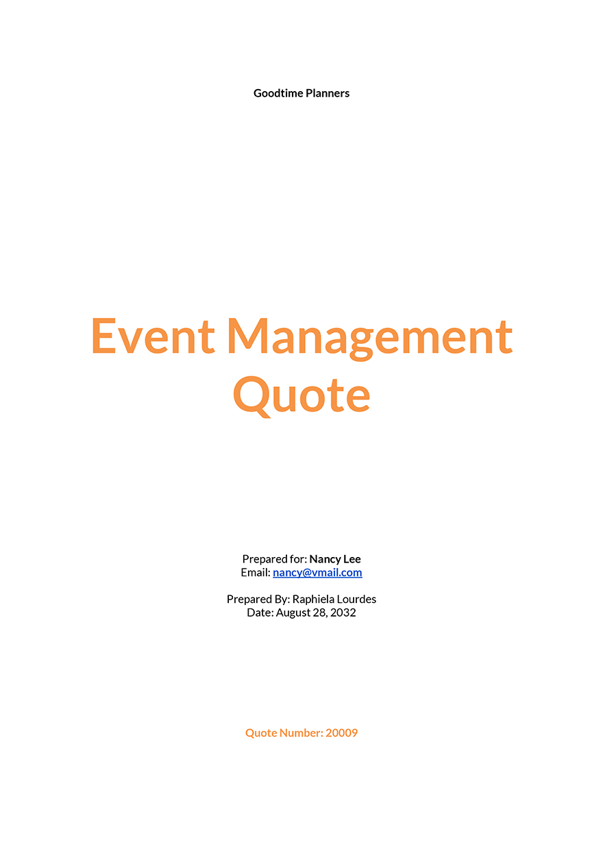 Event Photography Quotation Template - Google Docs, Google Sheets